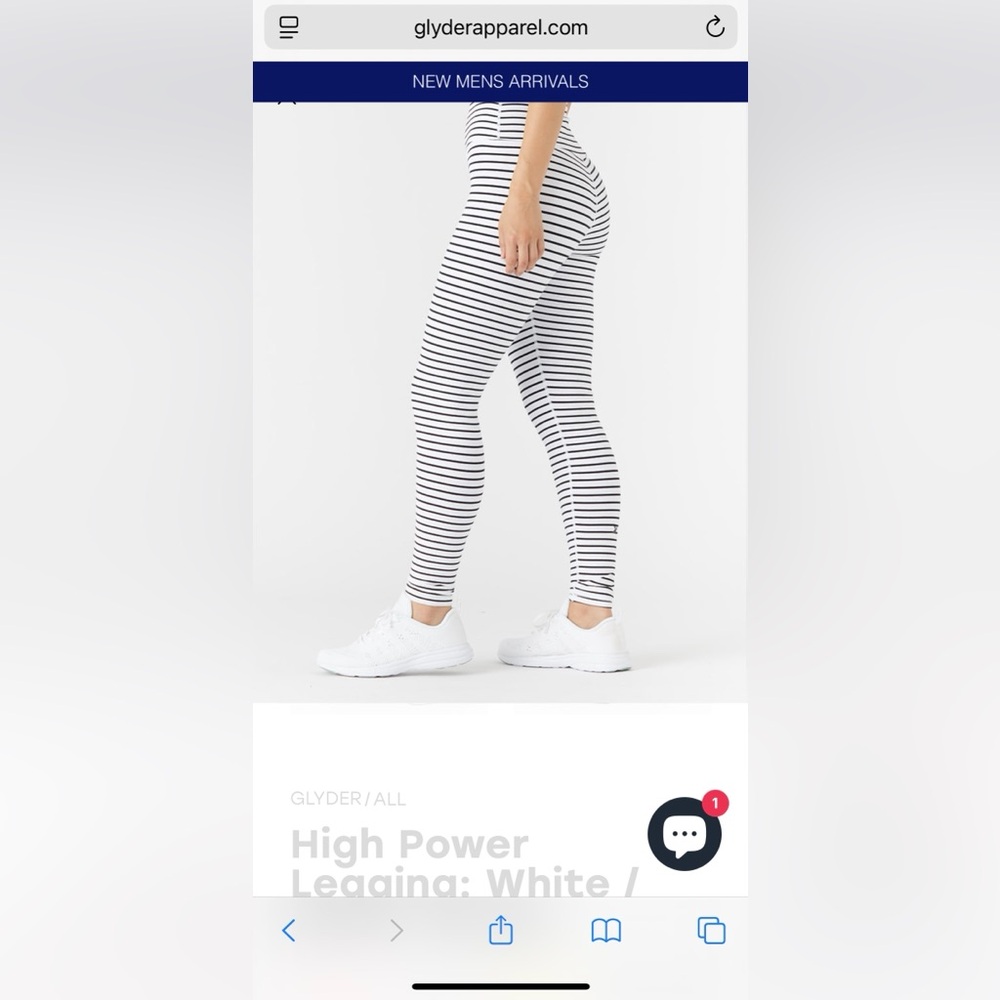 Glyder Black and White Leggings Nautical Stripe
